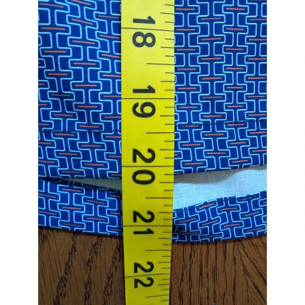 Peter Millar Seaside Collection Blue Orange Geometric Swim Trunks Mens XXL‎